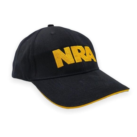 NRA Black Embroidered Hat Logo National Rifle Association USA Flag Adjustable - Picture 9 of 9